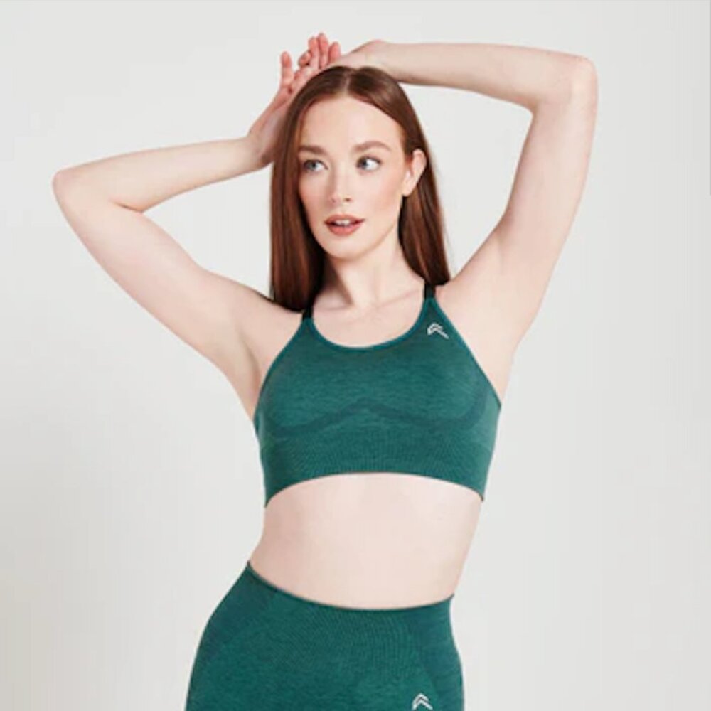 ONER ACTIVE Seamless Sports Bra • Mineral Green Marl • Size S